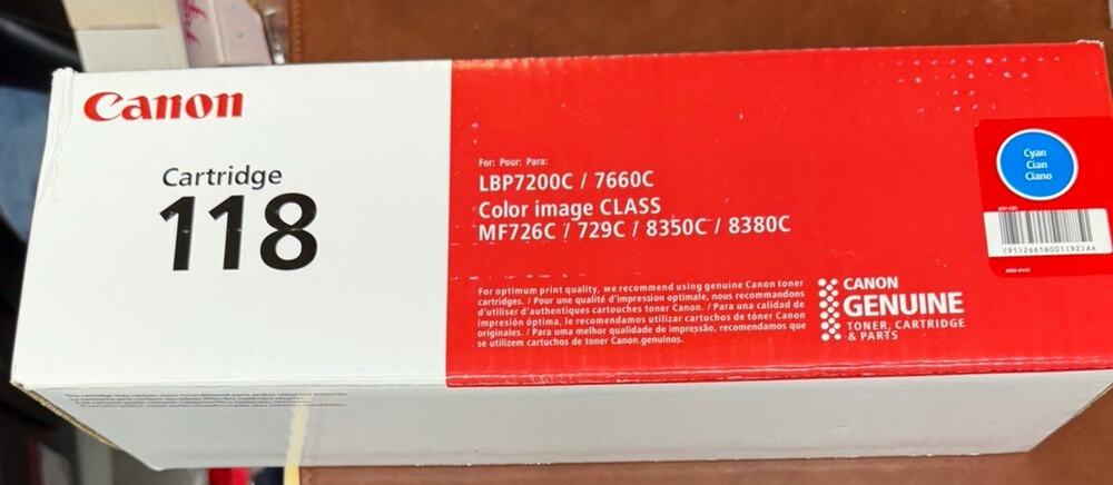 Genuine Canon 118 Cyan Toner 2661B001AA LBP7200C 7660C MF8350C MF726C MF729C